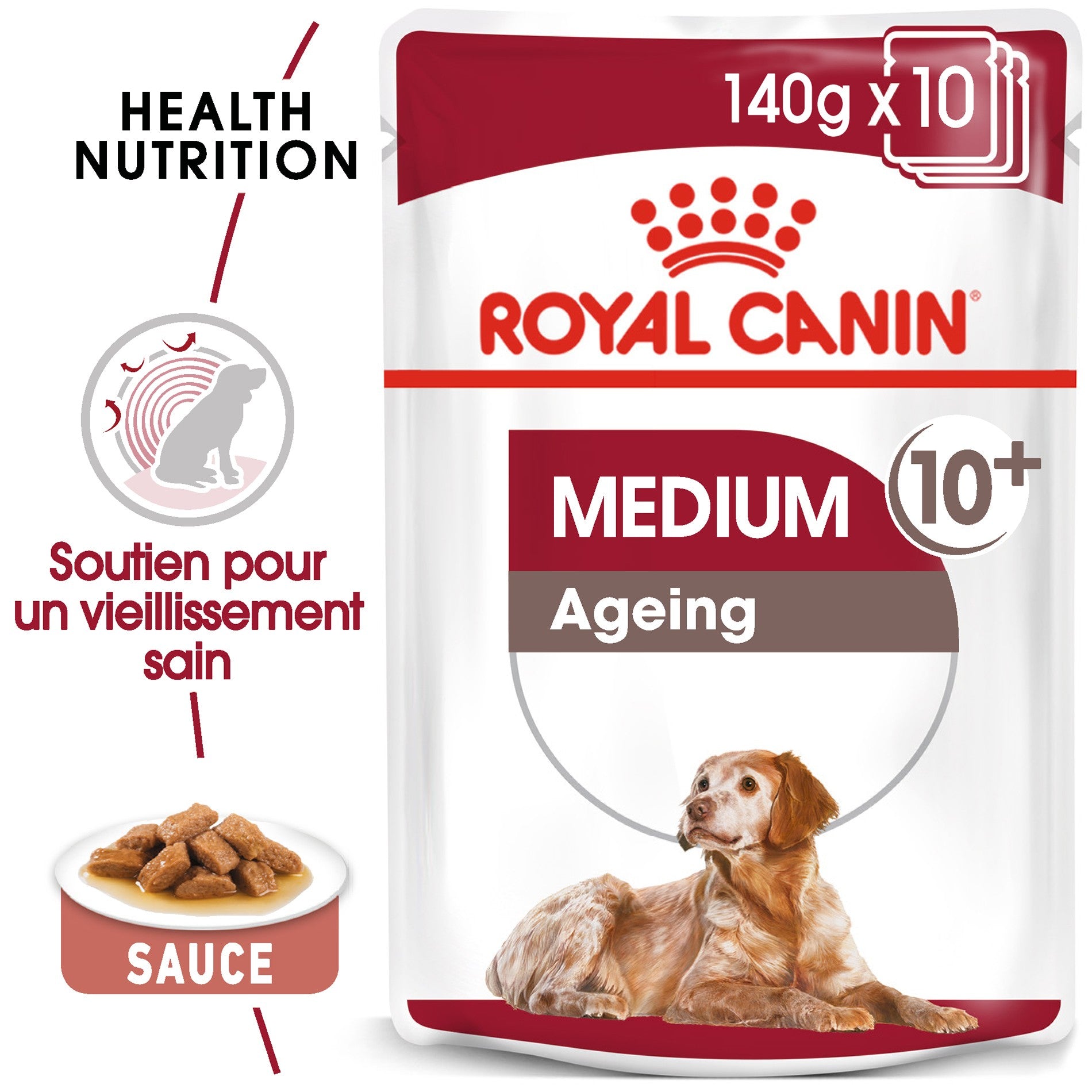 ROYAL CANIN Medium Ageing 10+ en Sauce - Pâtée pour chien