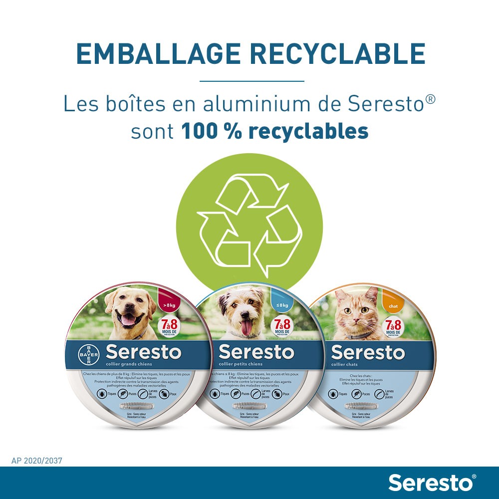 Collier antiparasitaire Seresto chien