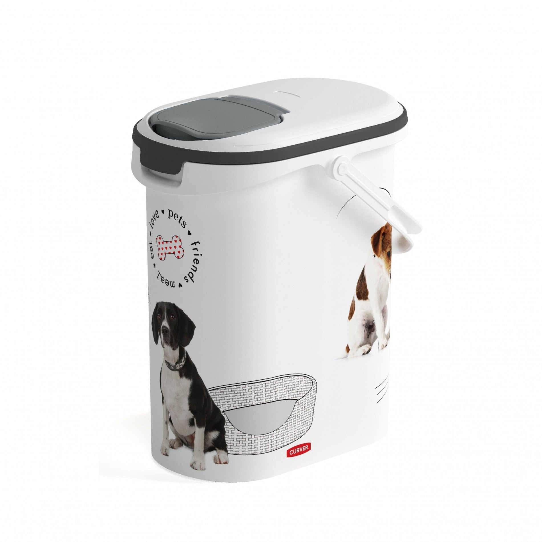 Conteneur à croquettes Love Dogs avec anse