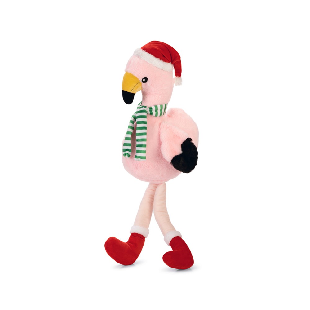 Peluche flamant rose de Noël