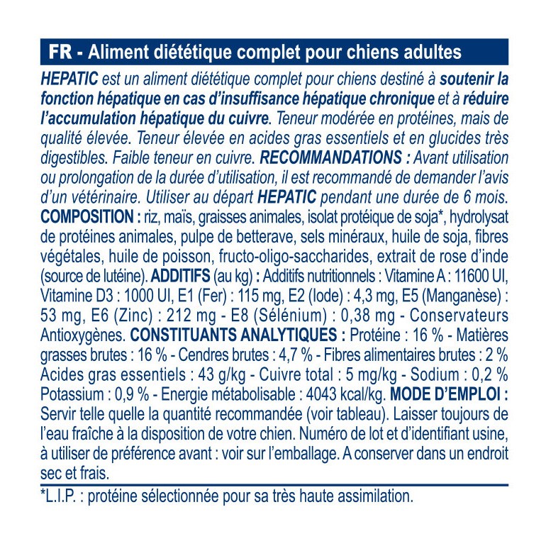 Royal Canin Veterinary Hepatic - Pour chien
