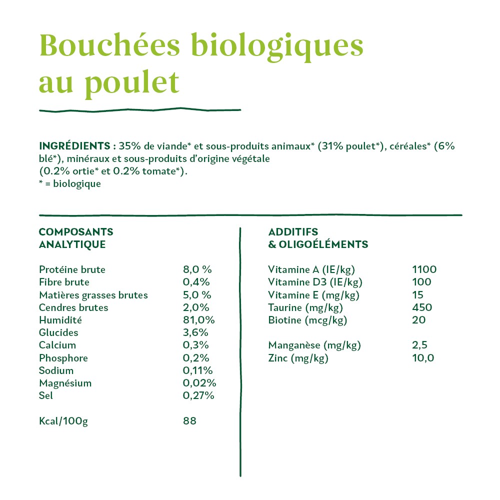Yarrah bouchées bio - Lot 12 x 405g