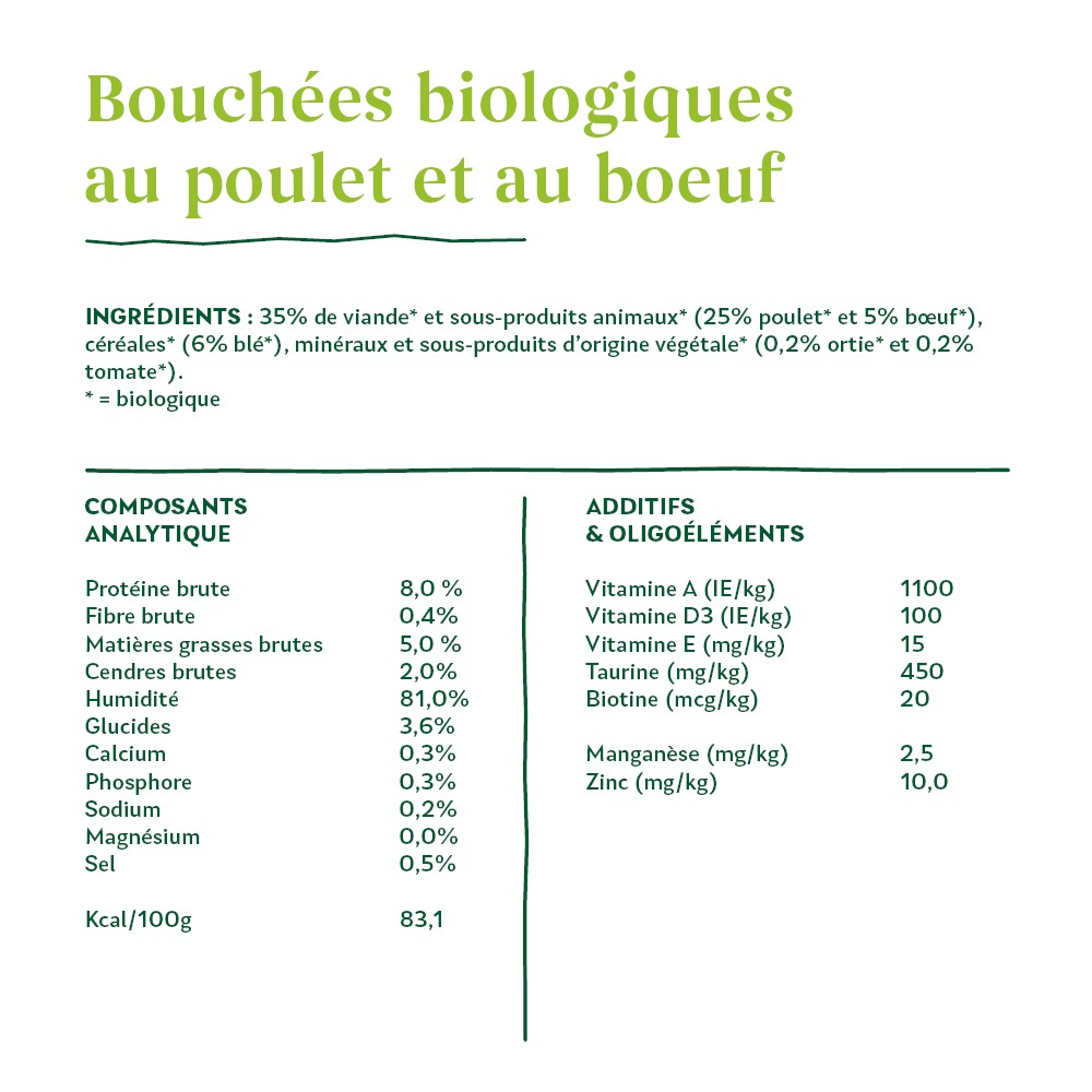 Yarrah bouchées bio - Lot 12 x 405g