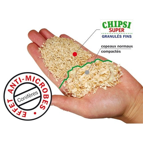 Litière en granulés de bois