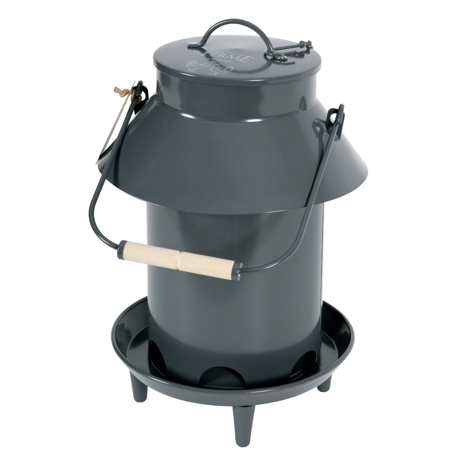 Mangeoire broc en métal avec toit