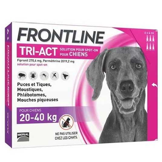 Frontline Tri-act - Pipettes antiparasitaires pour chiens