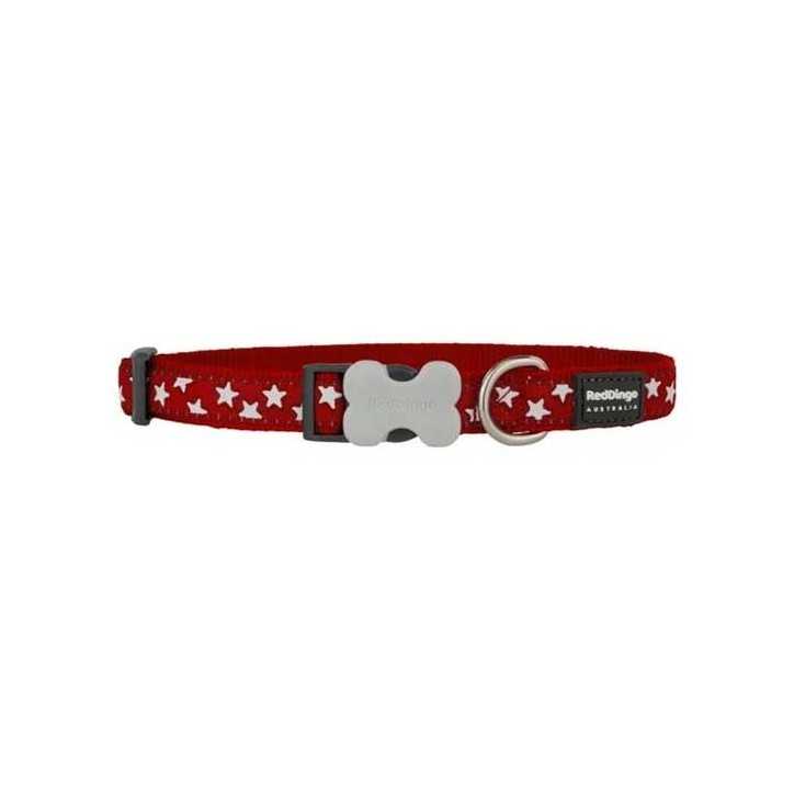 Red Dingo - Collier pour chien rouge a etoiles