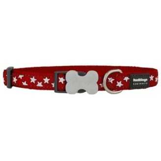 Red Dingo - Collier pour chien rouge a etoiles 