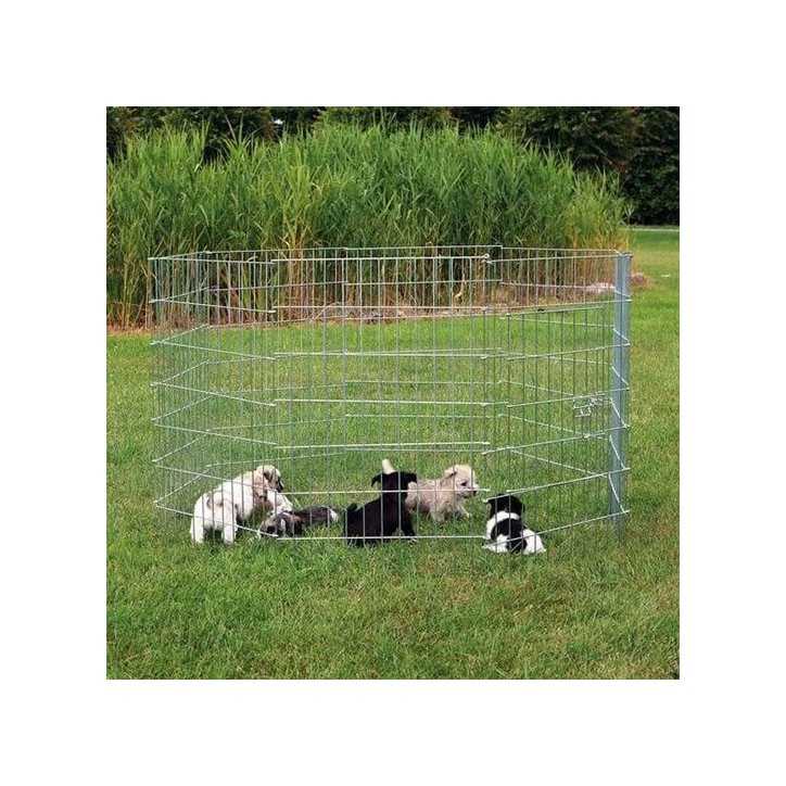 Enclos pour chiots en metal galvanise