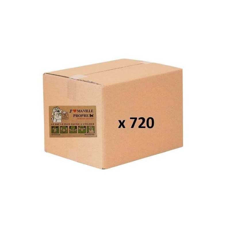 Carton de 720 sac ramasse crottes en papier biodegradables 