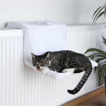 Plush cat bed to attach to the radiator