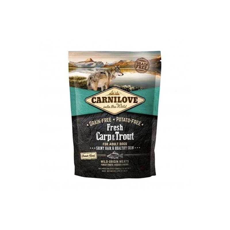 Carnilove - Croquettes pour chiens sans cereales - Carpe et truite fraiches 