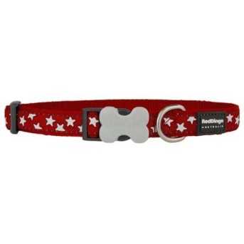 Red Dingo - Collier pour chien rouge a etoiles 