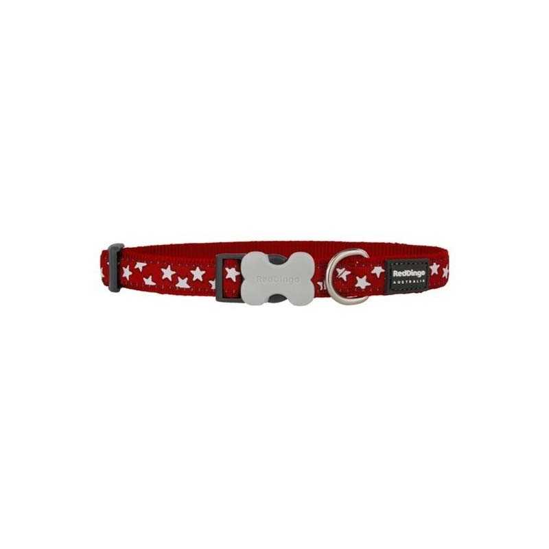 Red Dingo - Collier pour chien rouge a etoiles 