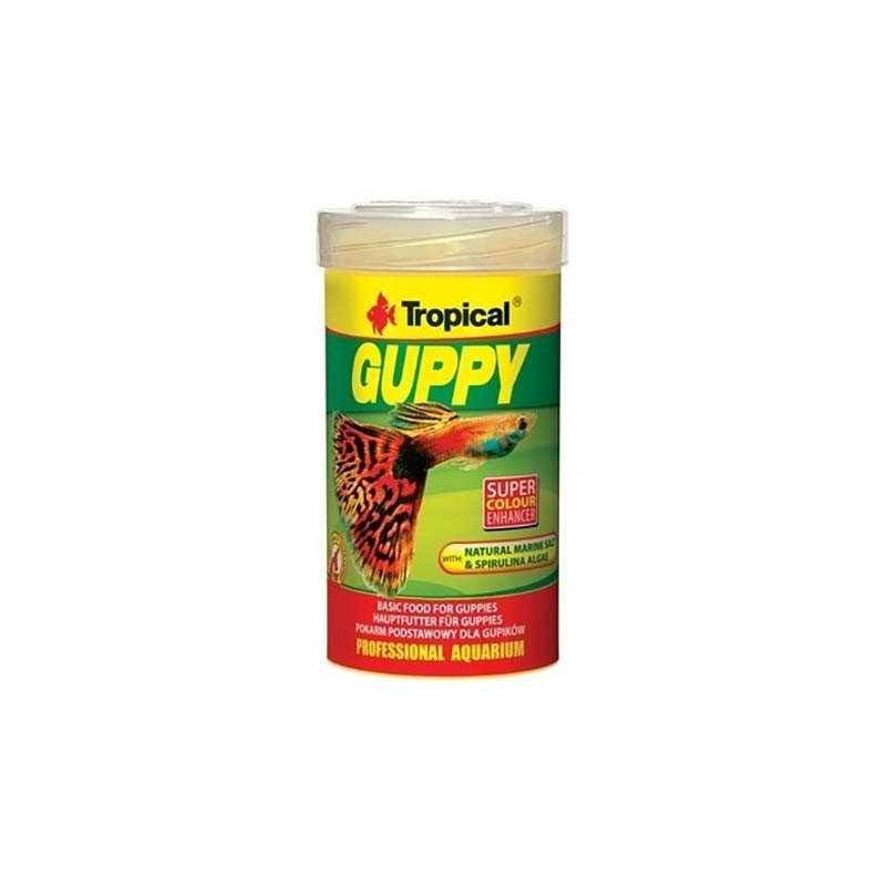 Tropical Guppy Nourriture flocons pour poissons Guppy et vivipares 100ml 