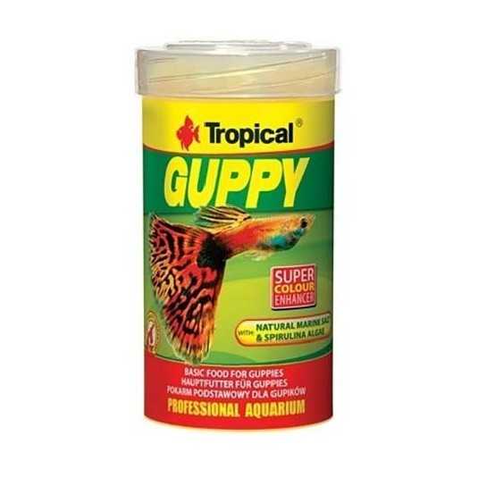 Tropical Guppy Nourriture flocons pour poissons Guppy et vivipares 100ml 