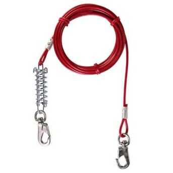 Dog leash with spring shock absorber