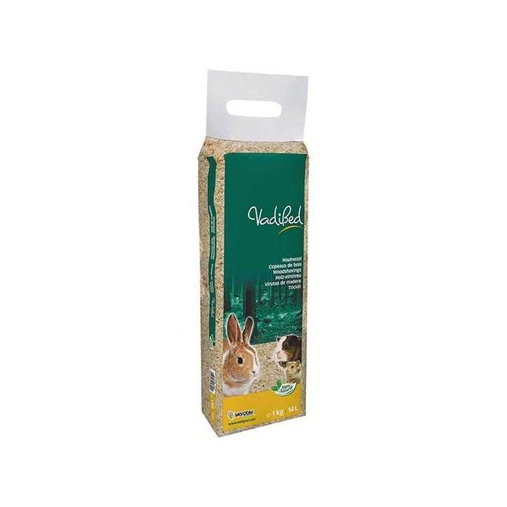 Litiere pour Rongeurs copeaux de bois VADIBED 14L 1kg