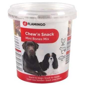 Friandises pour chien Chew'n'snack mini bones mix 500g 