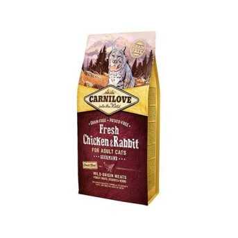 Carnilove croquettes pour chat adulte saveur poulet lapin 6kg