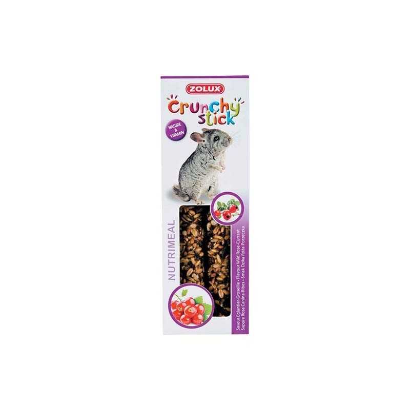 Friandises Crunchy Stick pour Chinchilla saveur Eglantier et Groseille 115g 