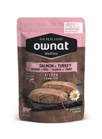 Ownat Grain Free Prime sachet chat saumon et dinde