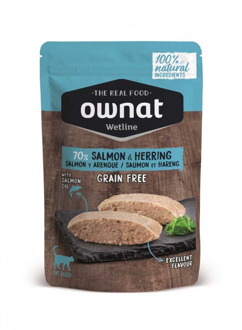 Ownat Grain Free Prime sachet chat saumon et hareng