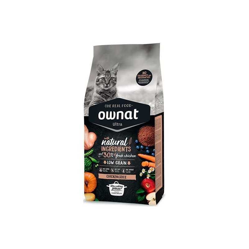 Ownat Ultra chicken and rice croquettes pour chat 1,5kg