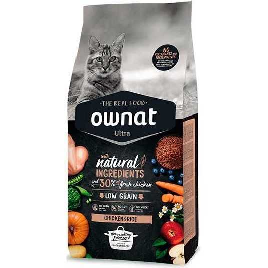 Ownat Ultra chicken and rice croquettes pour chat 1,5kg