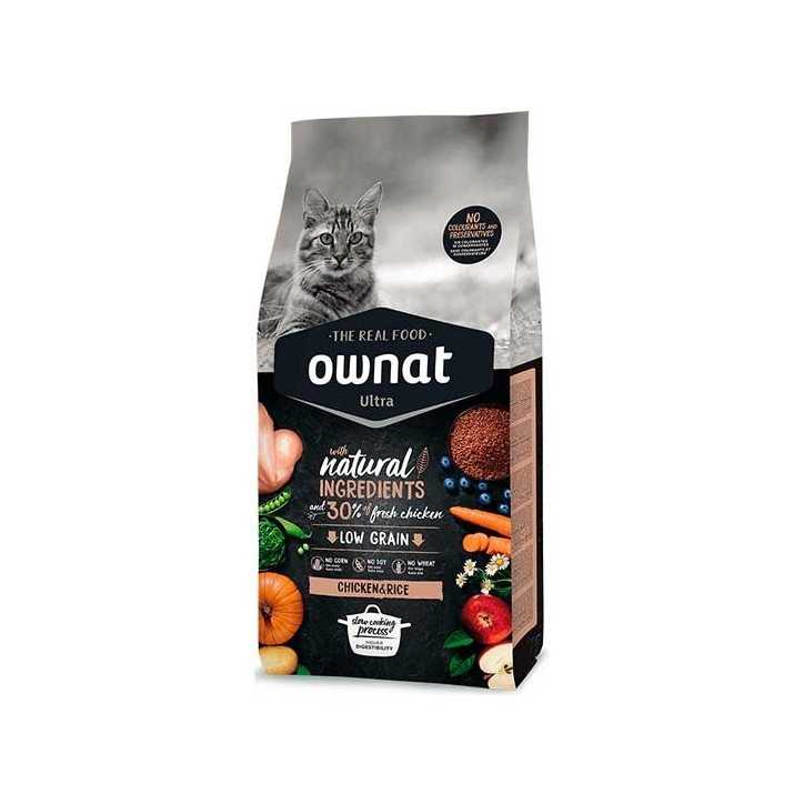 Ownat Ultra chicken and rice croquettes pour chat 1,5kg