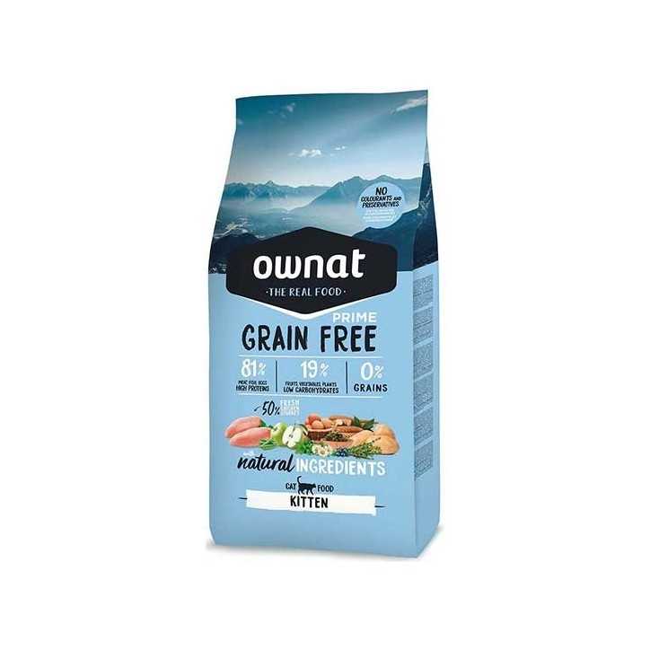 Ownat Grain Free Prime kitten and cat croquettes pour chat et chaton