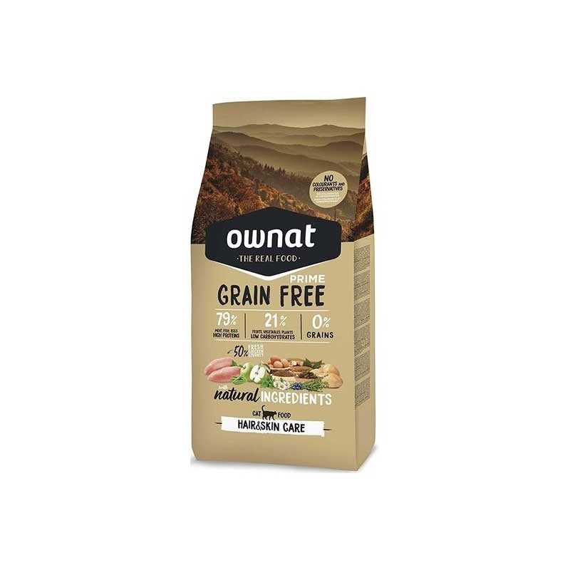 Ownat Grain Free Prime hair and skin croquettes pour chat