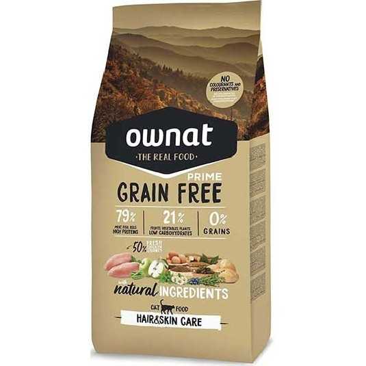 Ownat Grain Free Prime hair and skin croquettes pour chat