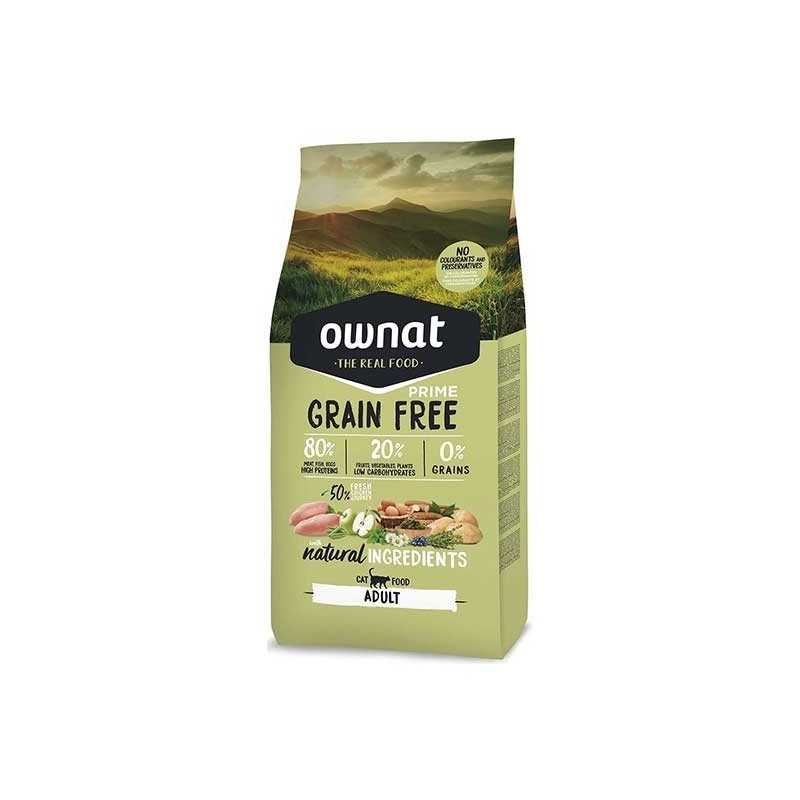 Ownat Grain Free Prime adult chicken and turkey croquettes pour chat