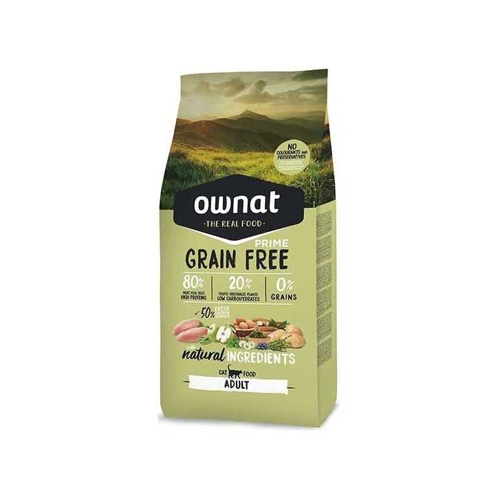 Ownat Grain Free Prime adult chicken and turkey croquettes pour chat