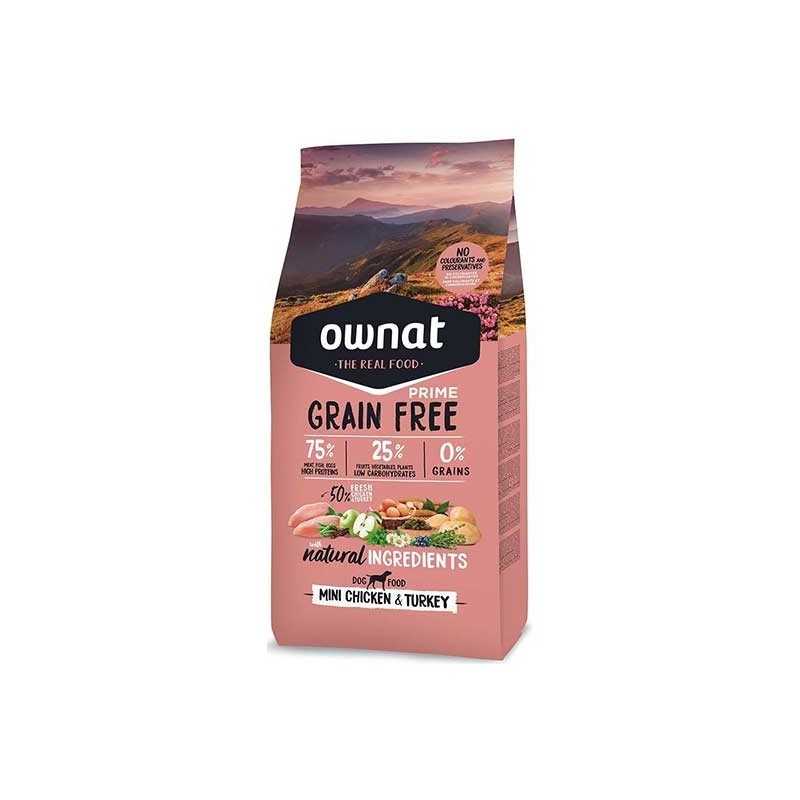 Ownat Grain Free Prime mini chicken and turkey croquettes pour chien