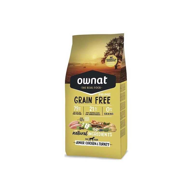 Ownat Grain Free Prime junior chicken and turkey croquettes pour chien