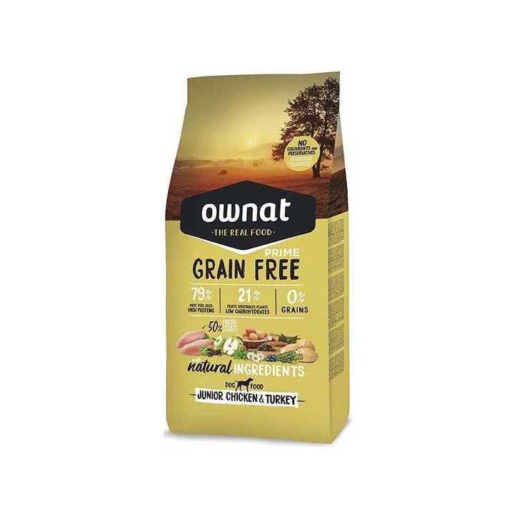 Ownat Grain Free Prime junior chicken and turkey croquettes pour chien