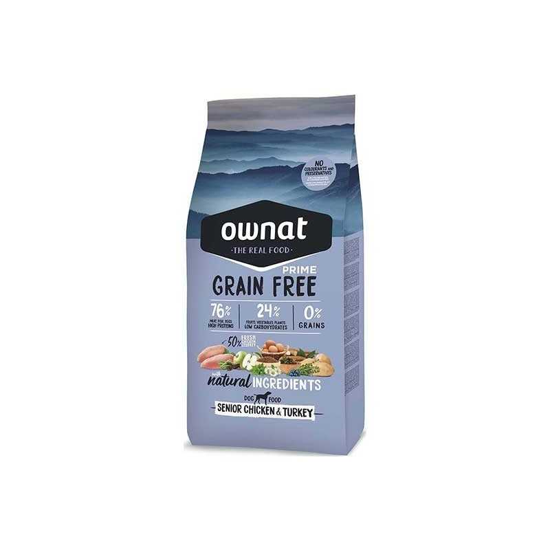 Ownat Grain Free Prime chicken and turkey croquettes pour chien senior