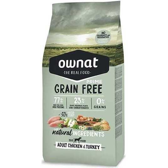 Ownat Grain Free Prime adulte poulet et dinde - Croquettes pour chien