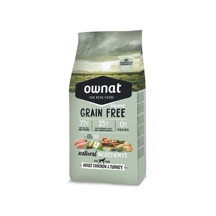 Ownat Grain Free Prime adult chicken and turkey croquettes pour chien