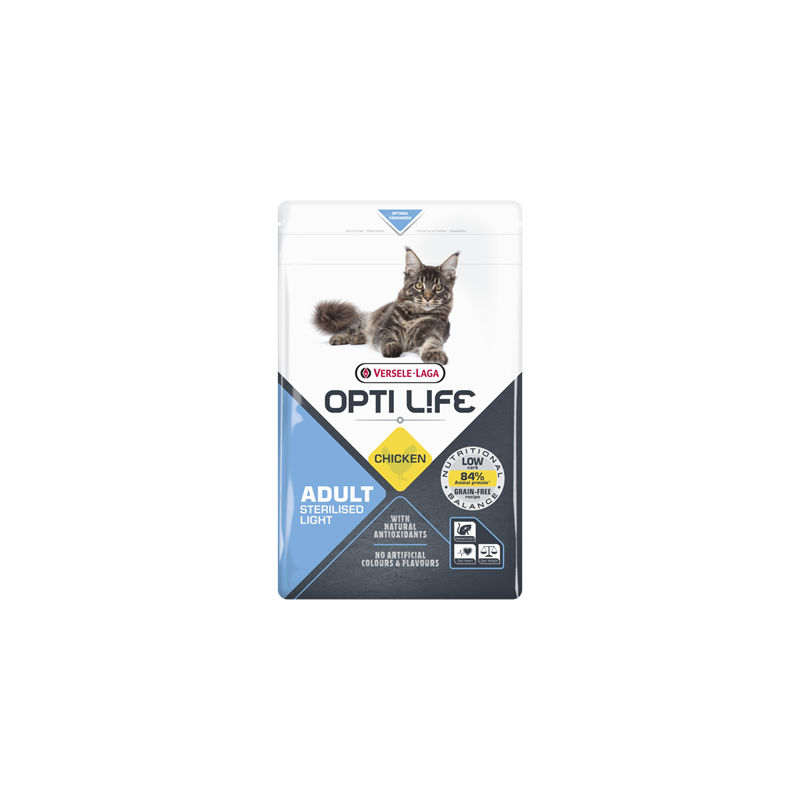 Opti Life - Croquettes adulte sterilise light pour chat 2,5kg