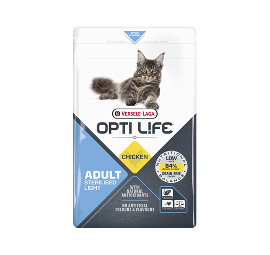 Opti Life - Croquettes adulte sterilise light pour chat 2,5kg