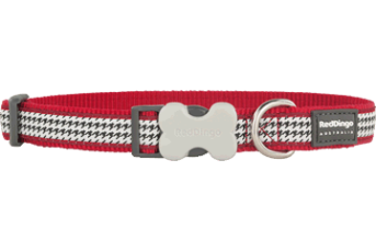 Collier pour chien Pied de poule Rouge