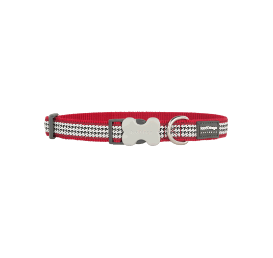 Collier pour chien Pied de poule Rouge