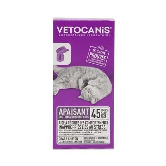 Vetocanis - Kit diffuseur et recharge de pheromones apaisantes pour chats