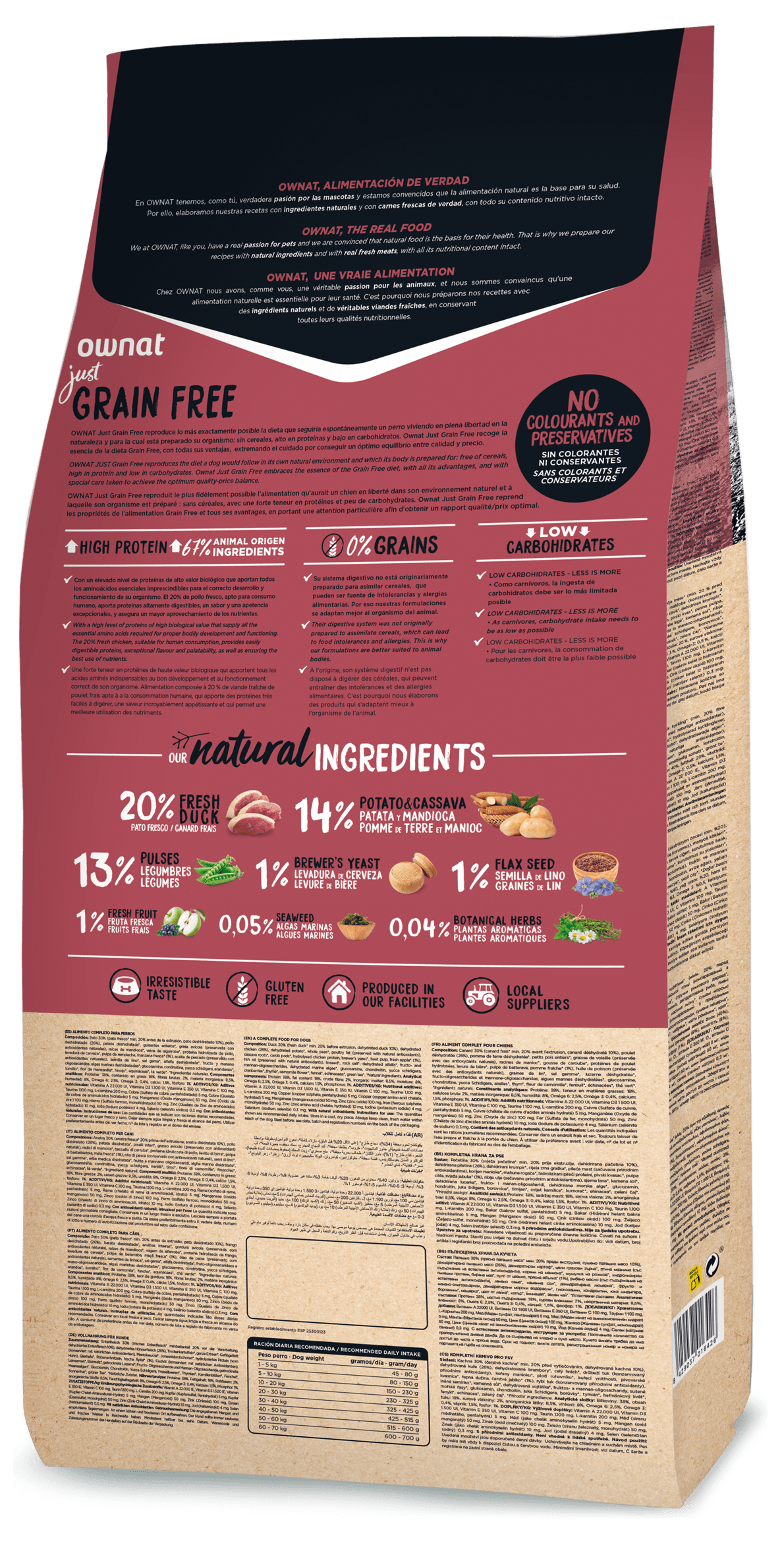 Ownat Grain Free Just Duck croquettes pour chien