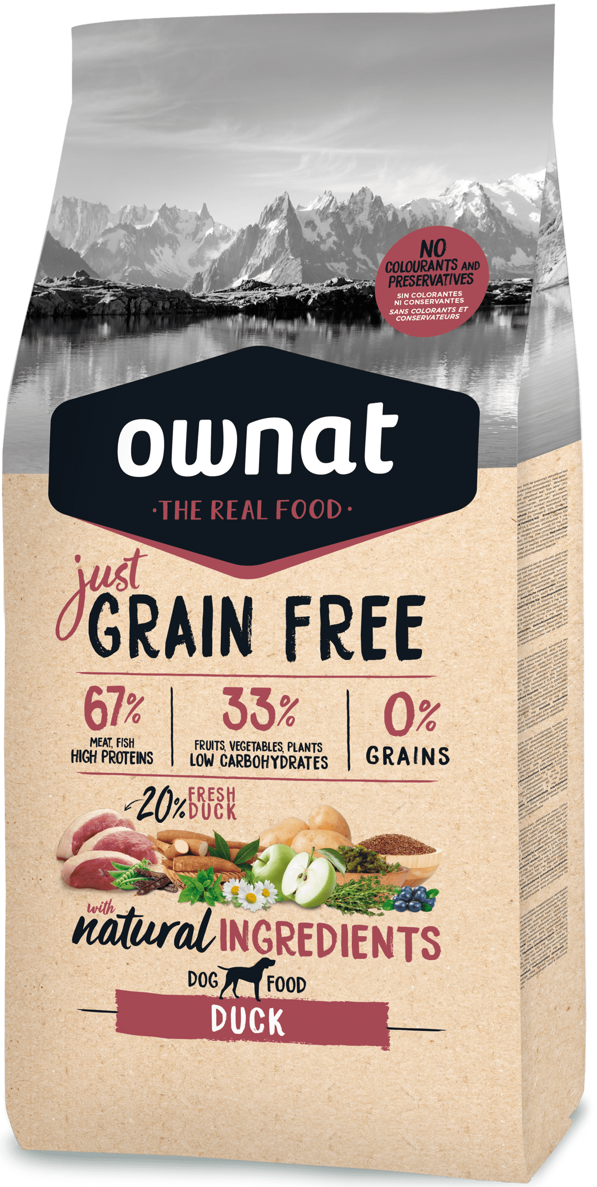 Ownat Grain Free Just Duck croquettes pour chien