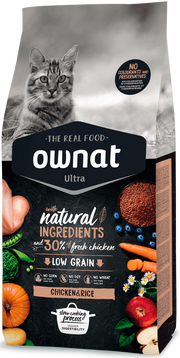 Ownat Ultra chicken and rice croquettes pour chat 1,5kg
