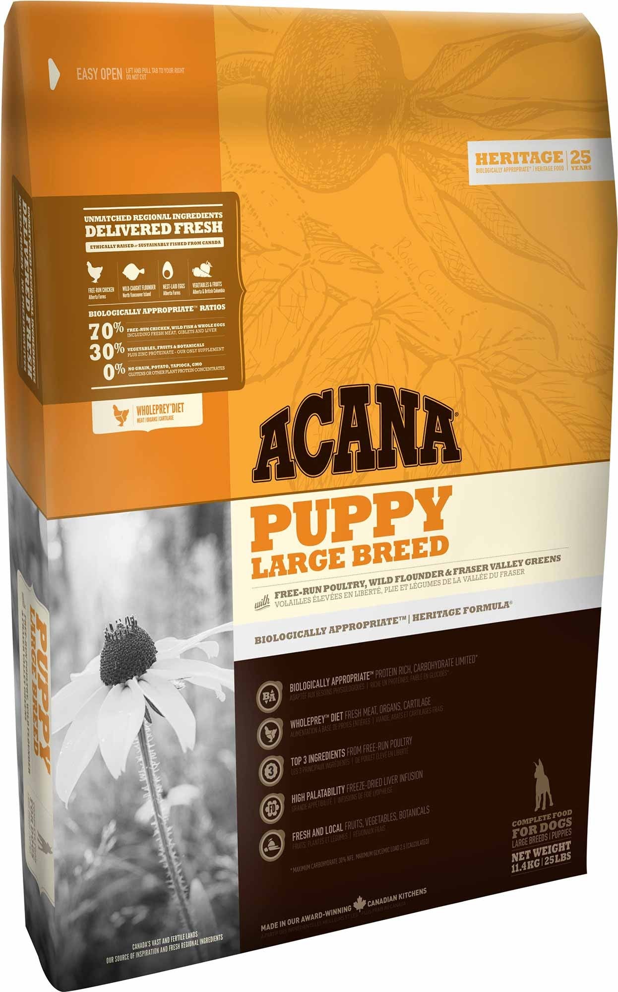 Acana Heritage Puppy Large Breed croquettes pour chiot de grande taille